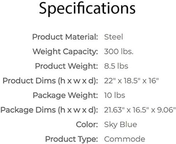 Folding Commode Chair for Seniors - Lightweight Portable Toilet for Camping