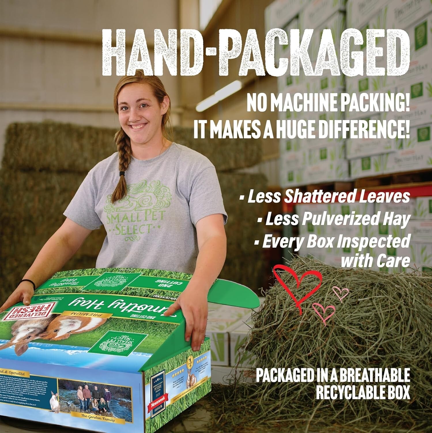 Fresh, Hand-Selected Timothy Hay for Small Pets - 12 LB, Ideal for Dental Health