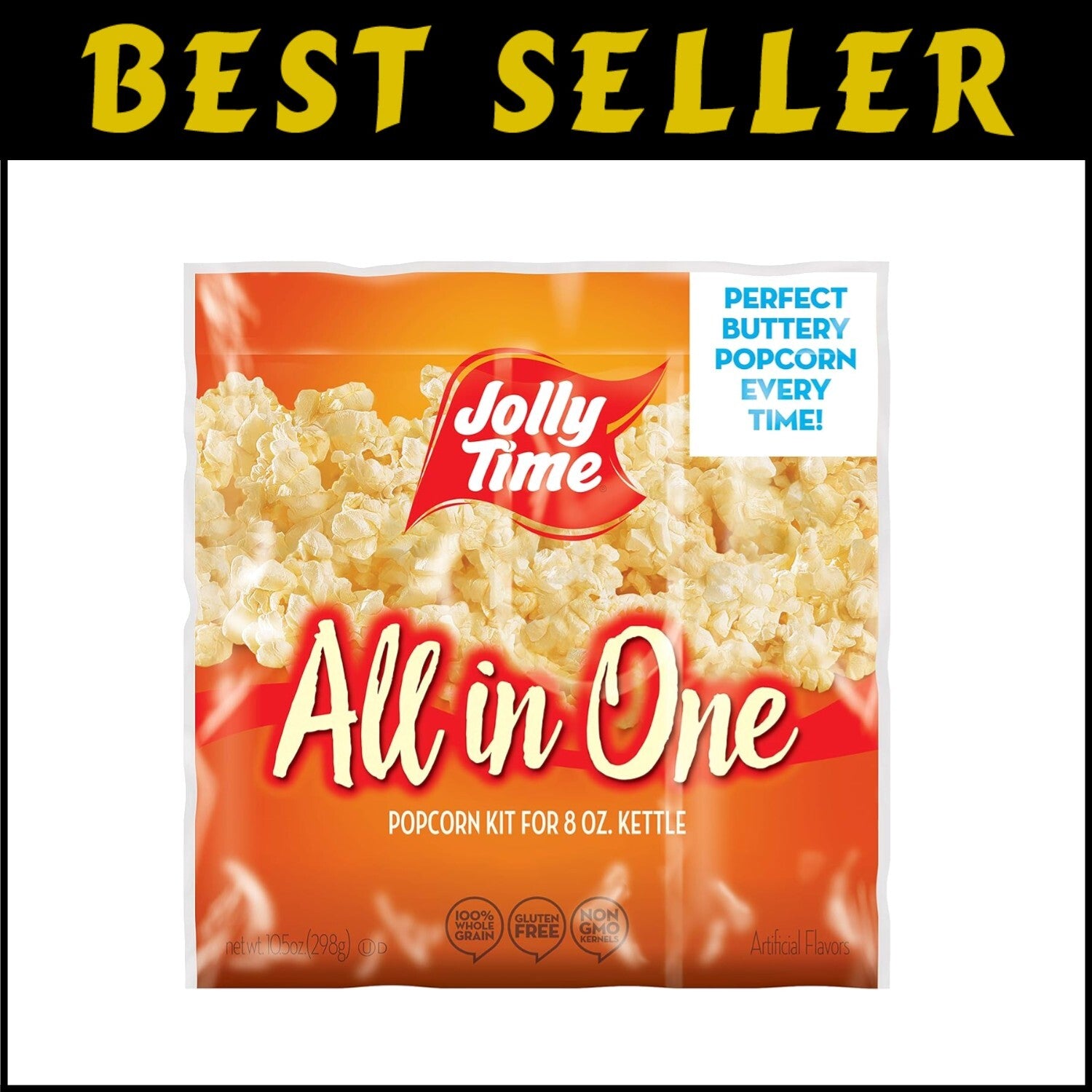 All-in-One Popcorn Kit - Premium Portion Pack with Kernels, Oil & Salt (24 Pack)