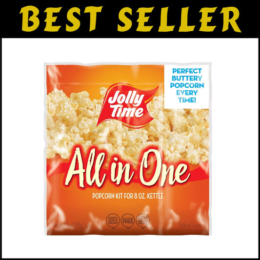 All-in-One Popcorn Kit - Premium Portion Pack with Kernels, Oil & Salt (24 Pack)