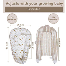 Load image into Gallery viewer, Organic Cotton Portable Baby Lounger with Reversible Design - Star Collection