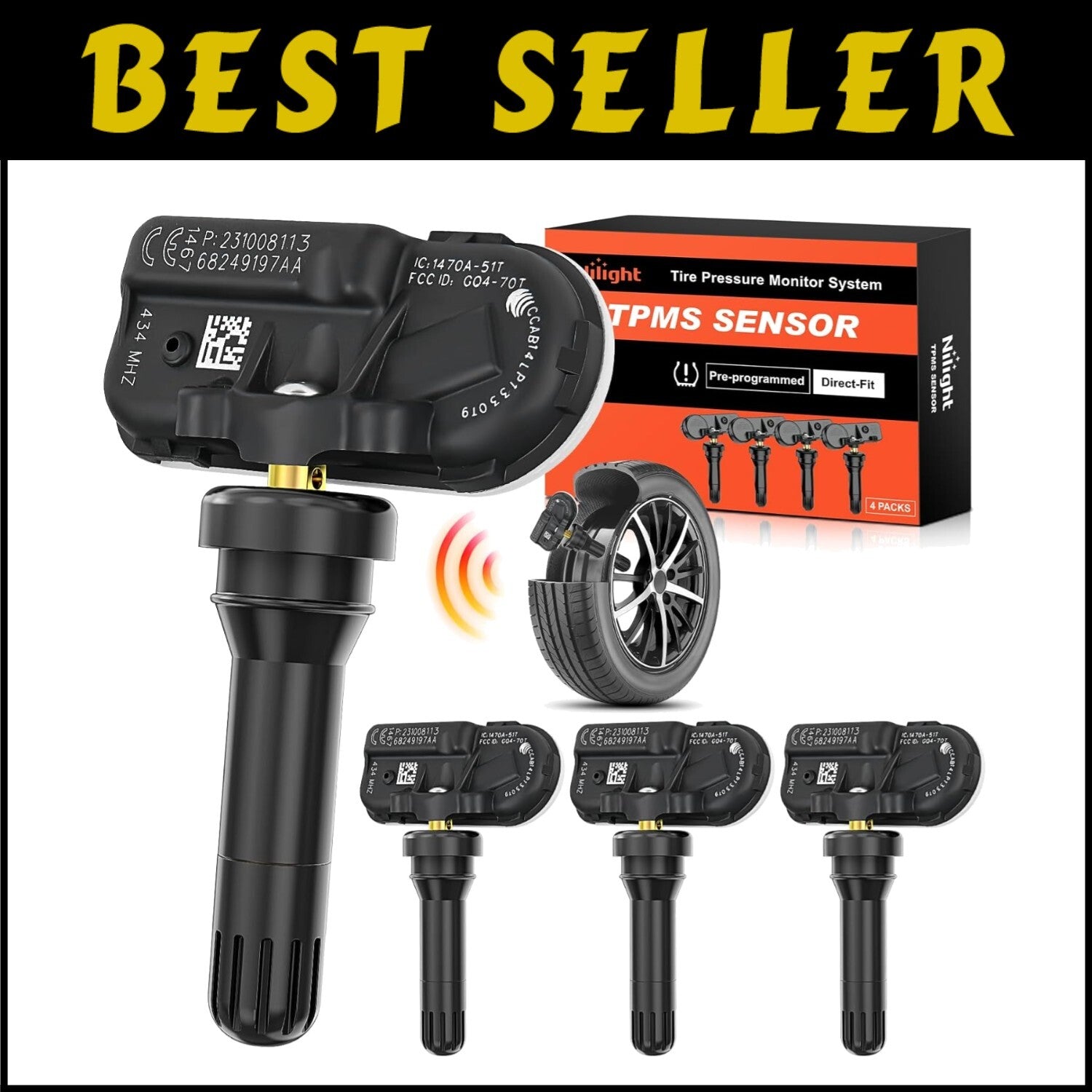 High Accuracy TPMS Sensors for RAM 2500 3500 4500 5500 & Jeep Cherokee - OE Fit