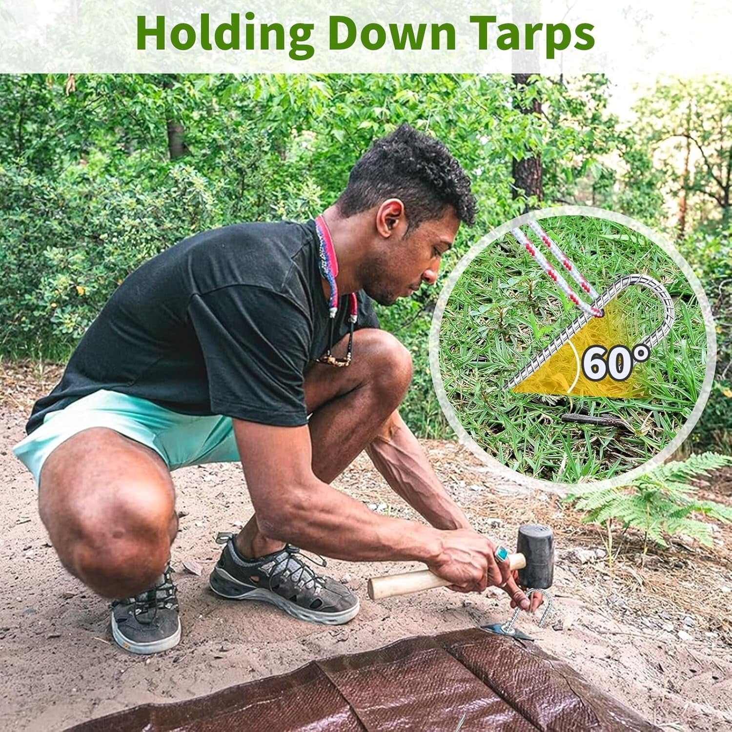 Durable 12-Inch galvanized Practical Stakes - 50 Pack for Landscape and Events