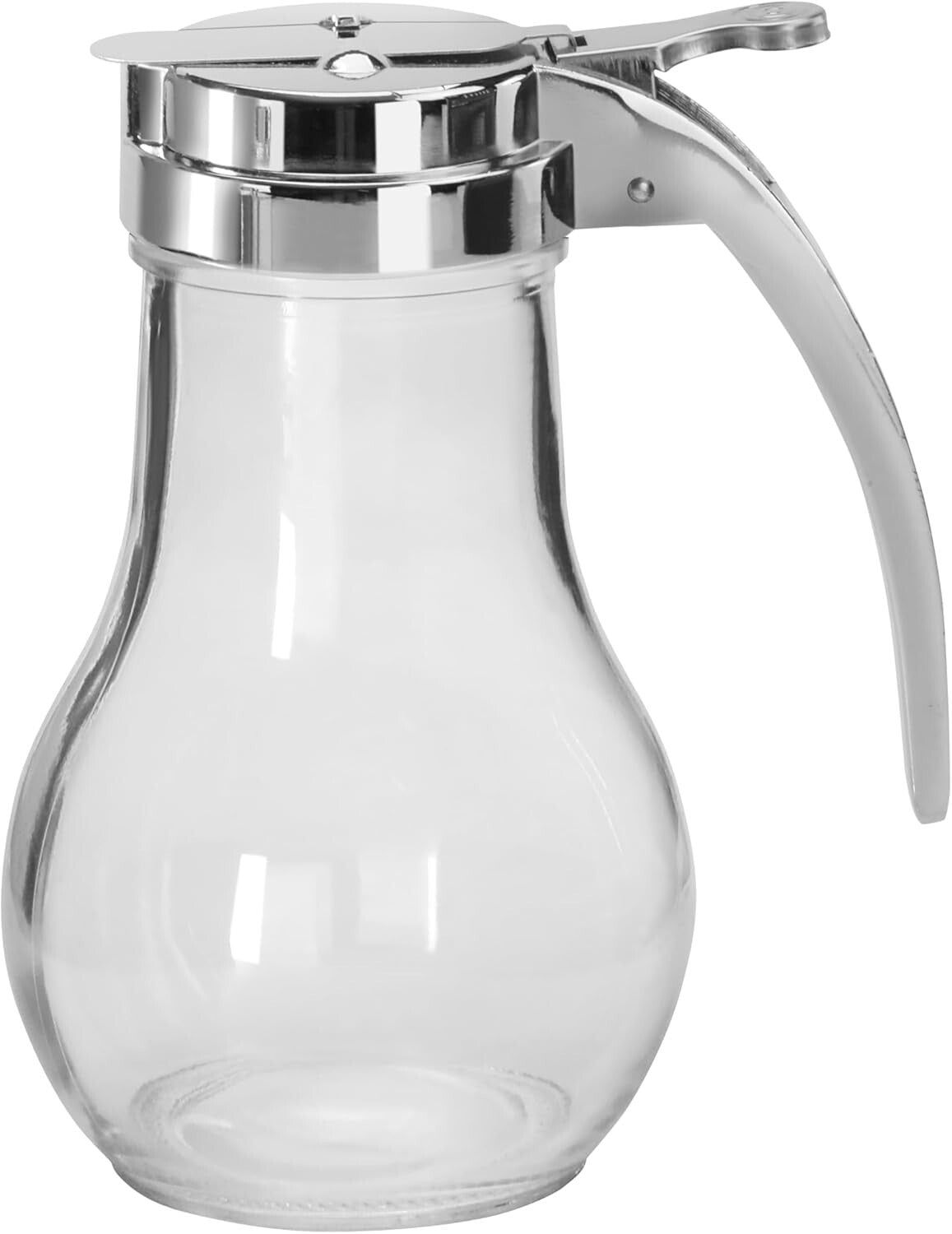 Elegant 14 Oz Glass Honey Dispenser with Chrome Spout & Thumb Lever - Set of 12