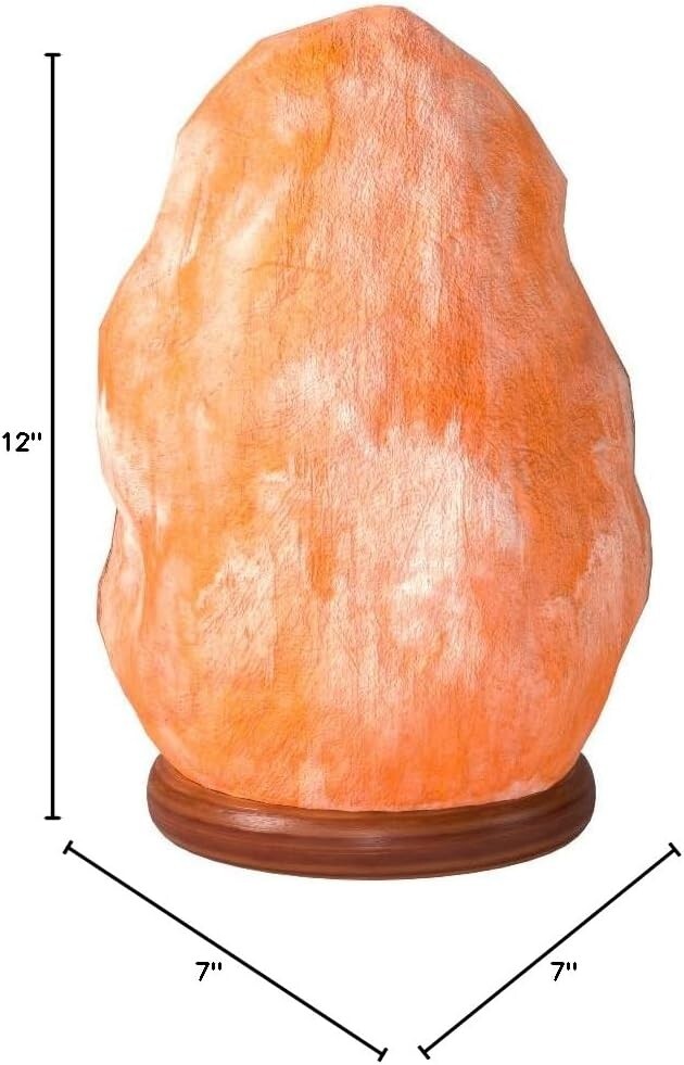 10-12 Inch Himalayan Salt Lamp with Dimmable Switch & Wooden Base - Nightlight