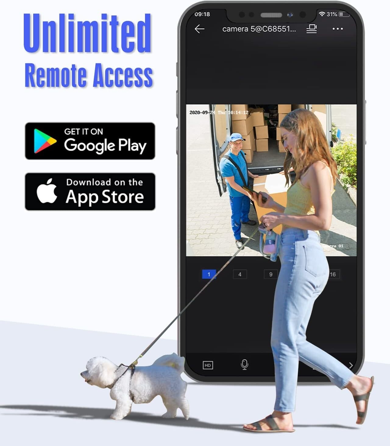 8CH 5-in-1 Security DVR Recorder with AI Alerts & Efficient H.265 Compression