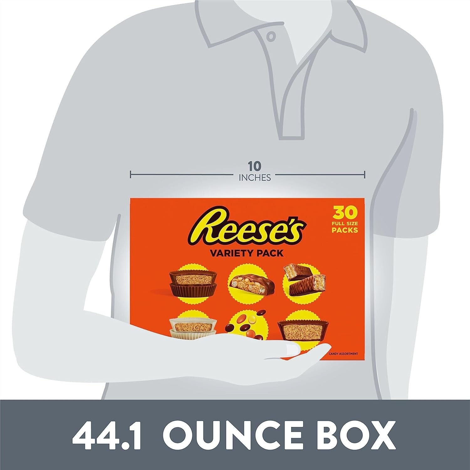 Decadent Assorted Peanut Butter Candy - 30 Count Bulk Box for Parties, 44.1 oz