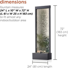Load image into Gallery viewer, Stylish Lighted Waterfall Fountain - 72-Inch Mirror Fountain with River Rocks