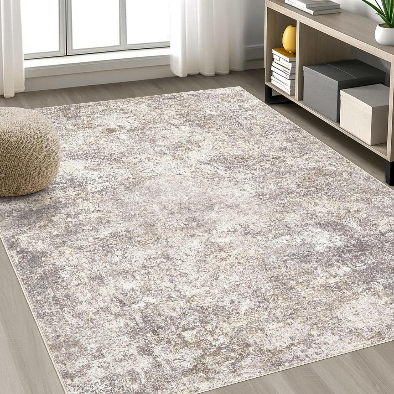 9x12 Washable Area Rug with Non-Slip Backing - Ideal for Living Room & Dining