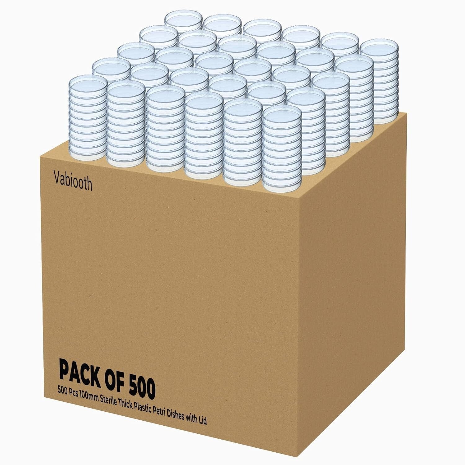 500 Sterile Ethylene Oxide Petri Dishes - 100mm Diameter, Enhanced Vented Design