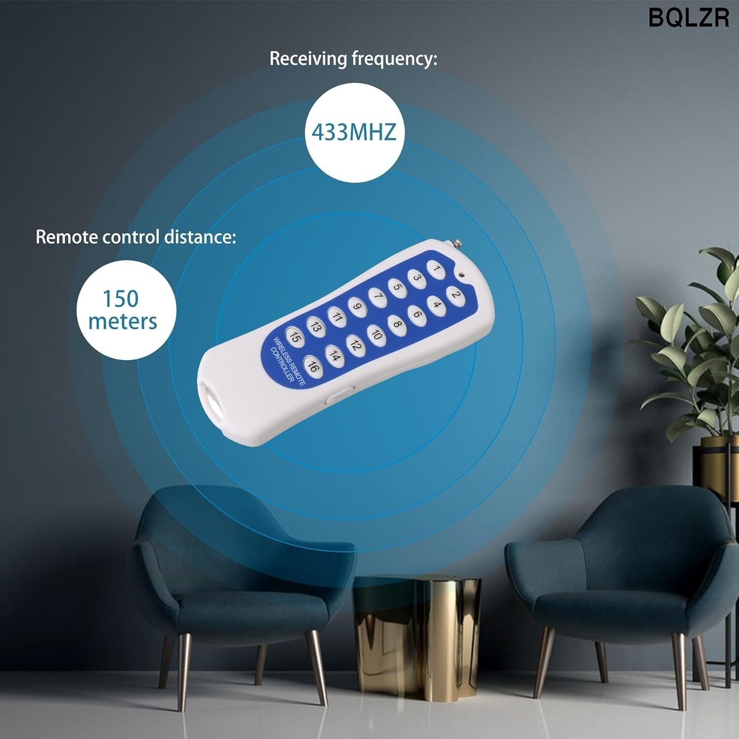 433MHZ 16-Channel Remote Control Relay Switch with 2 Transmitters for Efficiency