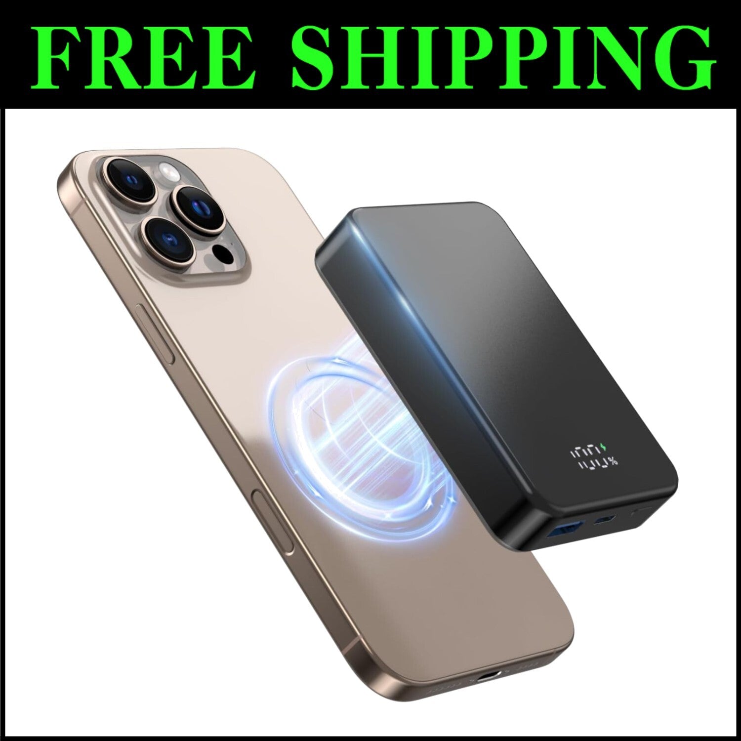 Stylish Aluminum Magnetic Charger: 26800mAh Wireless Bank for iPhone 12/13/14