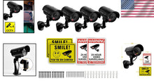 Load image into Gallery viewer, Realistic LED Fake Security Camera Set with Warning Signs - 8 Essential Pieces