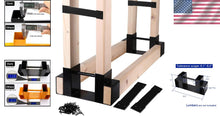 Load image into Gallery viewer, Iron Firewood Storage Rack Bracket Kit - Stylish Adjustable Holder for Outdoors