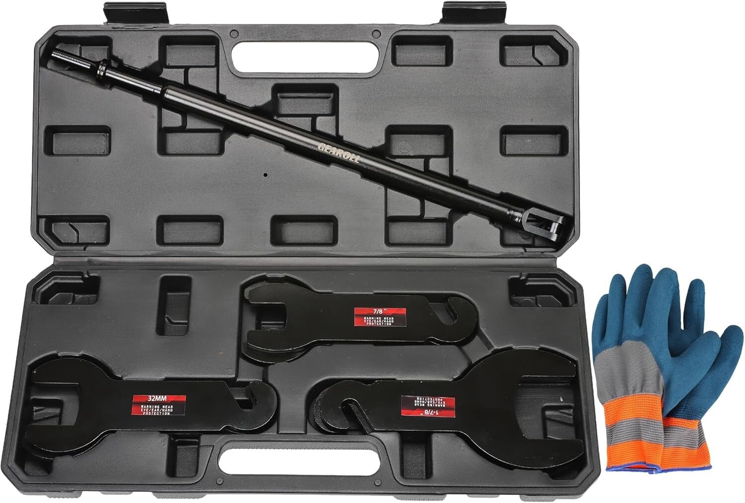 All-in-One Pneumatic Fan Clutch Wrench Kit with Blow-Molded Case - 32mm to 2''