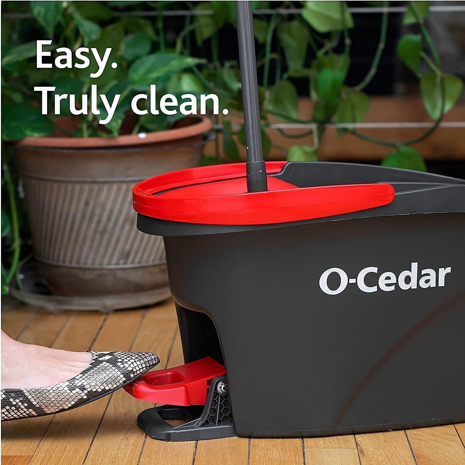 Effortless Floor Cleaning with EasyWring Mop & Bucket System + 4 Refills