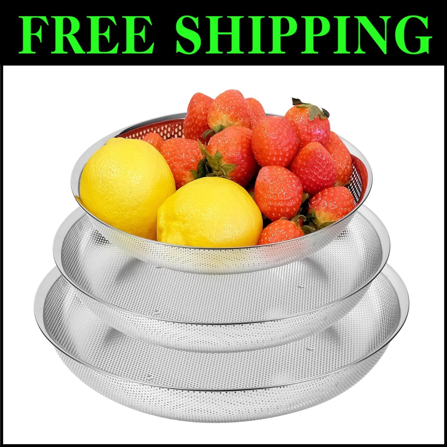 Durable Micro-Perforated Food Trays Set - 11'' Stainless Steel Kitchen Essential