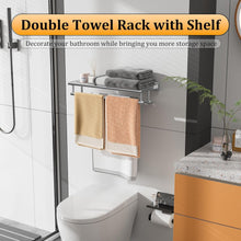 Load image into Gallery viewer, 24-Inch Brushed Nickel Towel Shelf - Easy Install &amp; Elegant Design for Bathrooms