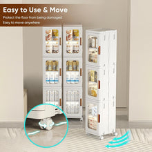 Load image into Gallery viewer, Compact 4-Tier Storage Organizer Cabinet with Adjustable Shelves - Modern White