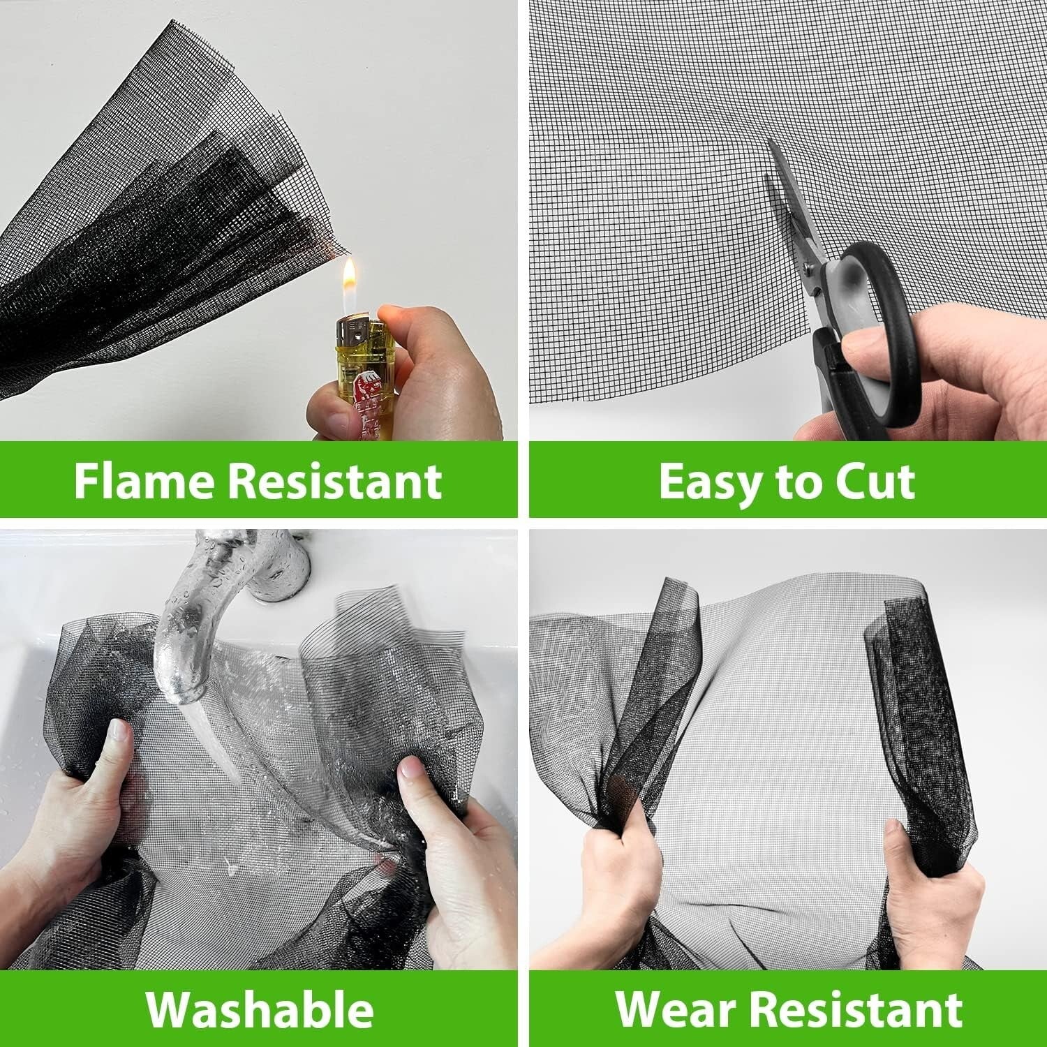 Black Replacement Window Screen Roll 48in x 100ft - Breathable & Easy to Install