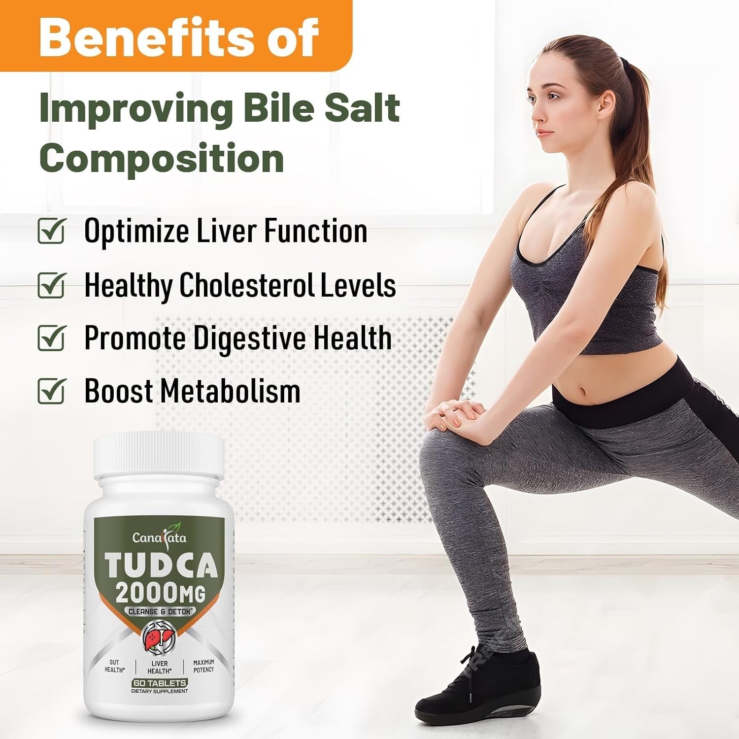 TUDCA 2000mg Liver Cleaner - Easy-to-Swallow Tablets for Detox & Bile Support