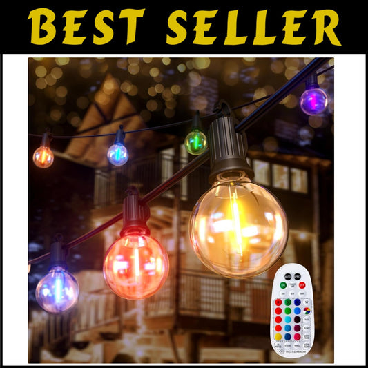 Vibrant RGBW Patio Lights - 58FT Waterproof String Lights for Memorable Events