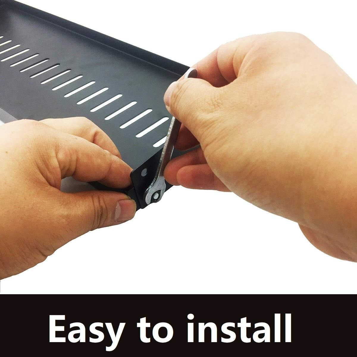 Customizable 10" Deep 1U Disassembled Shelf for 19" Server Cabinets - Set of 2