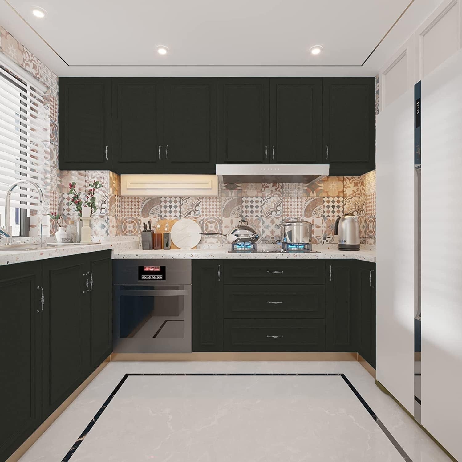 Durable Matte Black Peel and Stick Wallpaper - Easy Install & Bubble-Free Design