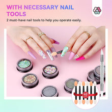 Load image into Gallery viewer, Versatile Chrome Powder Nail Art Kit: 48 Colors &amp; Sponge Applicators Included