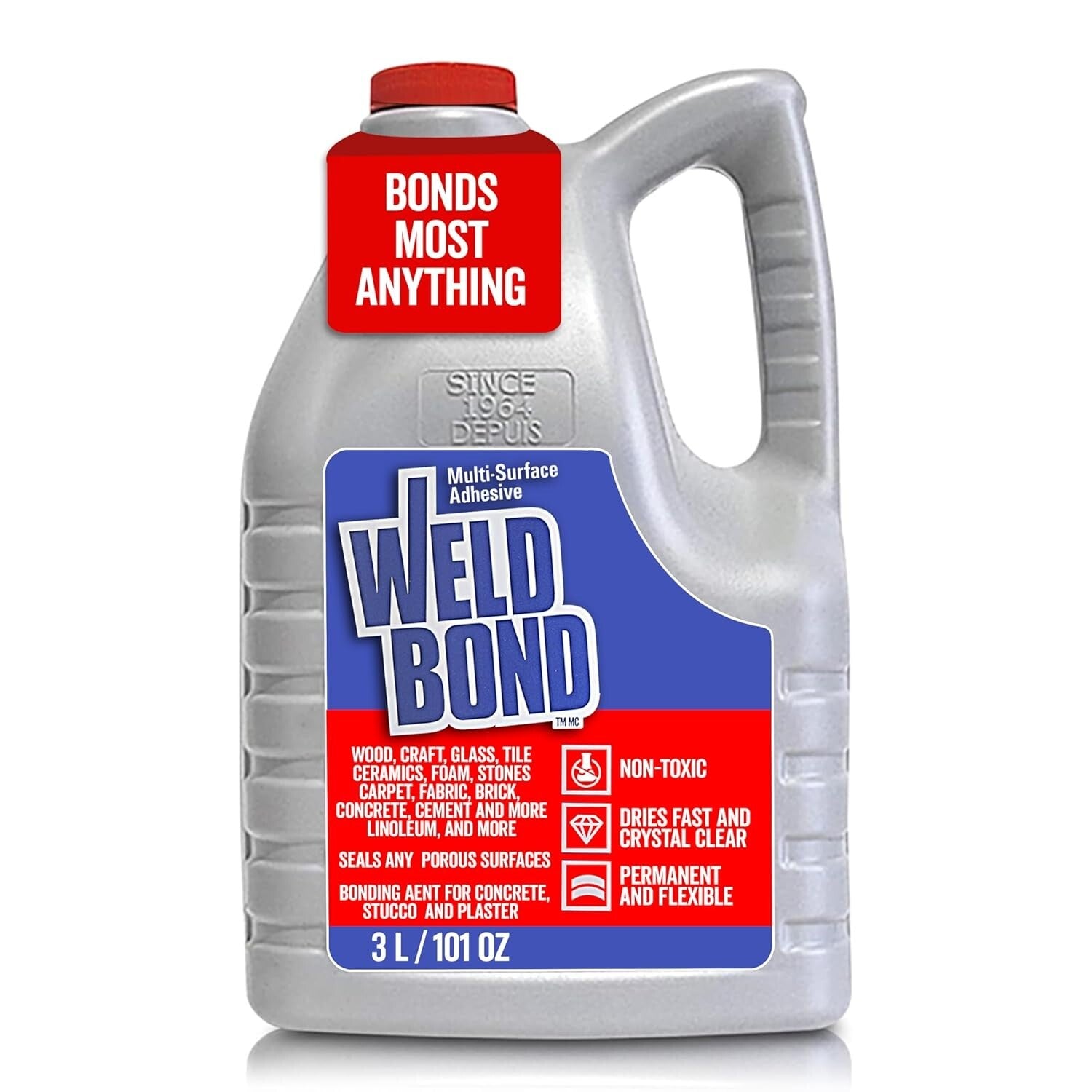 Versatile Non-Toxic Glue – Bonds Most Anything! 3L/101 oz - For All Surfaces