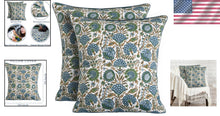 Load image into Gallery viewer, Elegant Asparagus Green Cotton Throw Pillow Covers for Chic Living Room Decor