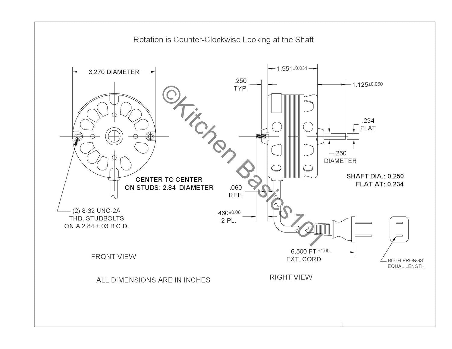 Durable 3.3 Inch Diameter Vent Fan Motor - Direct Replacement for Nutone 86933