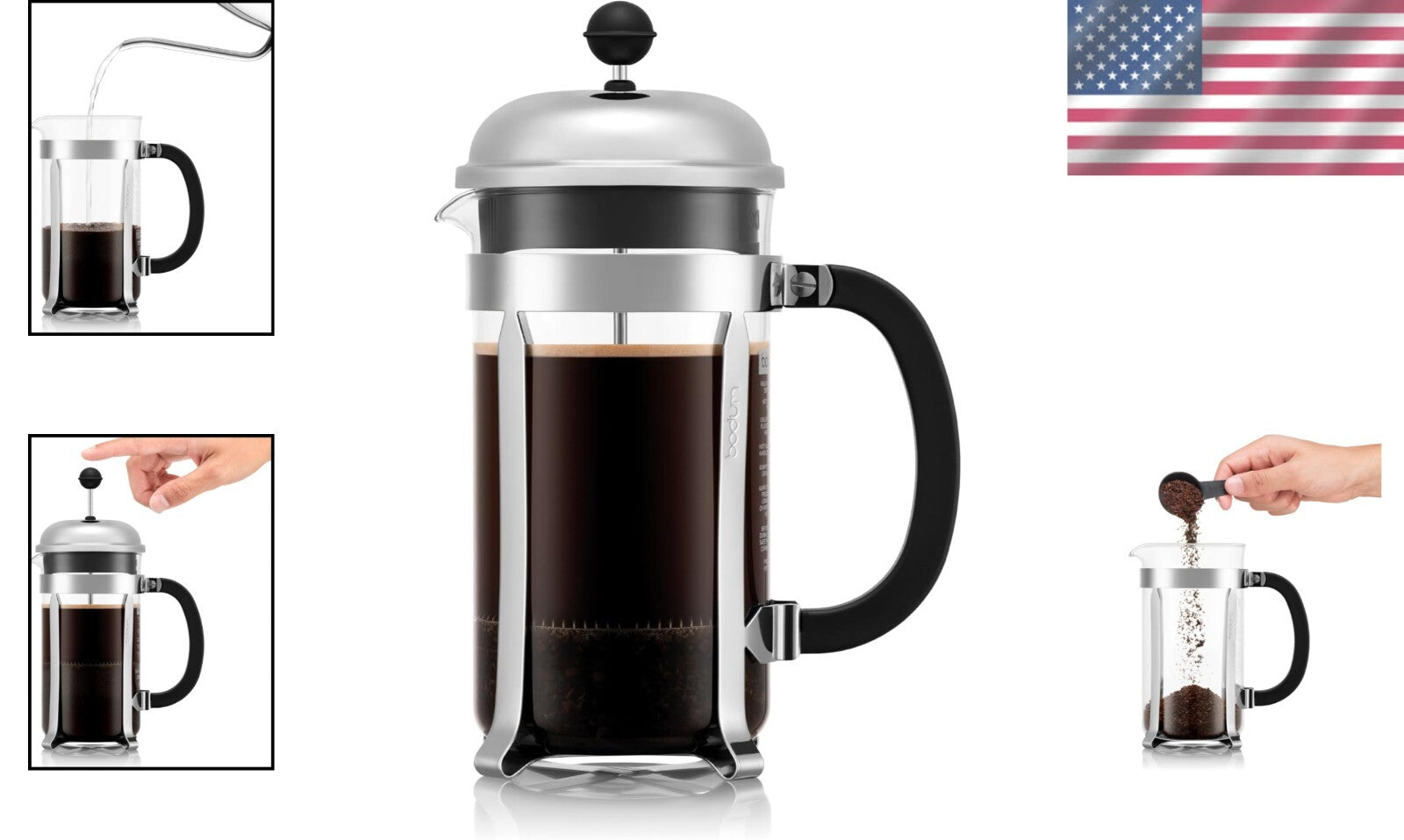 Durable 34oz Borosilicate Glass French Press Coffee Maker - Timeless Style