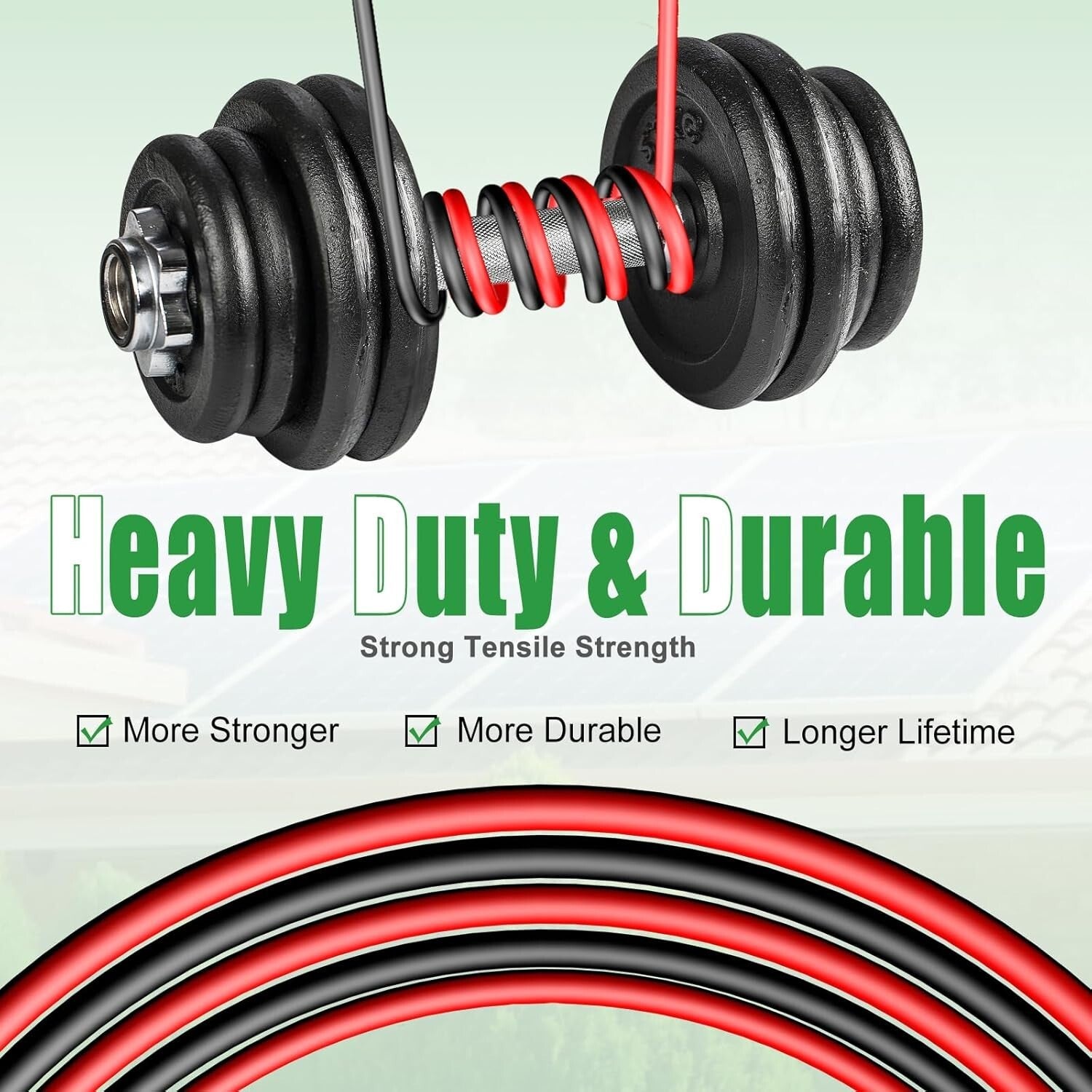 Weather-Resistant 10AWG Solar Panel Extension Cable - 50FT with IP67 Connectors