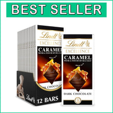 Load image into Gallery viewer, Gourmet Sea Salt Caramel Dark Chocolate Bars - 3.5 oz Each, 12 Pack for Sharing