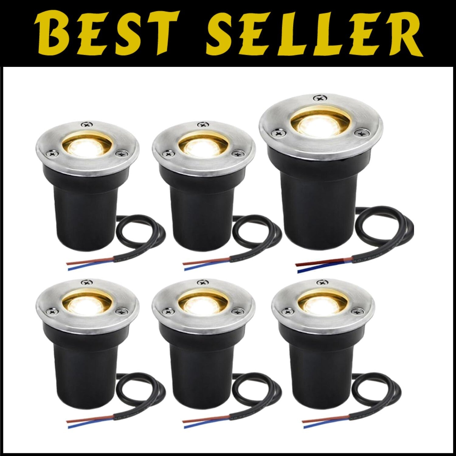 Efficient LED In-Ground Landscape Lights - 12V Waterproof 6 Pack for Outdoor Use