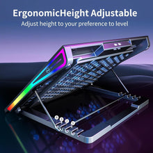 Load image into Gallery viewer, Advanced 15-Fan Laptop Cooler Pad - Ergonomic, RGB, and Dual USB Ports Included