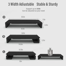 Load image into Gallery viewer, Sturdy 3-Width Adjustable Monitor Stand Riser with USB Ports &amp; Ergonomic Design
