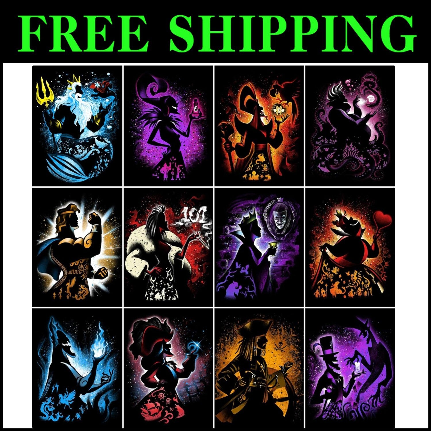 Anime Villains Diamond Art Painting Kit - 12 Full Drill Sets for Adults
