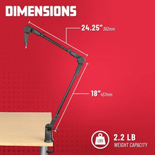 Load image into Gallery viewer, 360-Degree Rotating Boom Arm - Ideal Desk Mic Stand for Podcasts &amp; Broadcasts