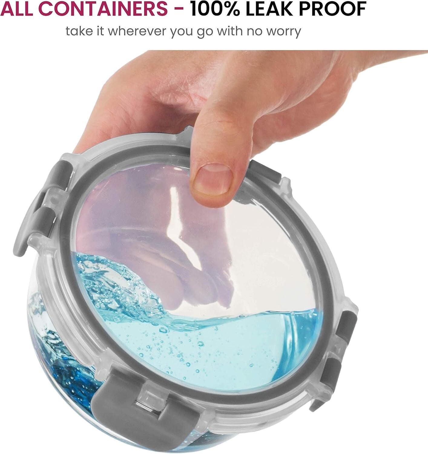 Durable 24-Piece Set of Glass Meal Prep Containers - Airtight & Stackable Design