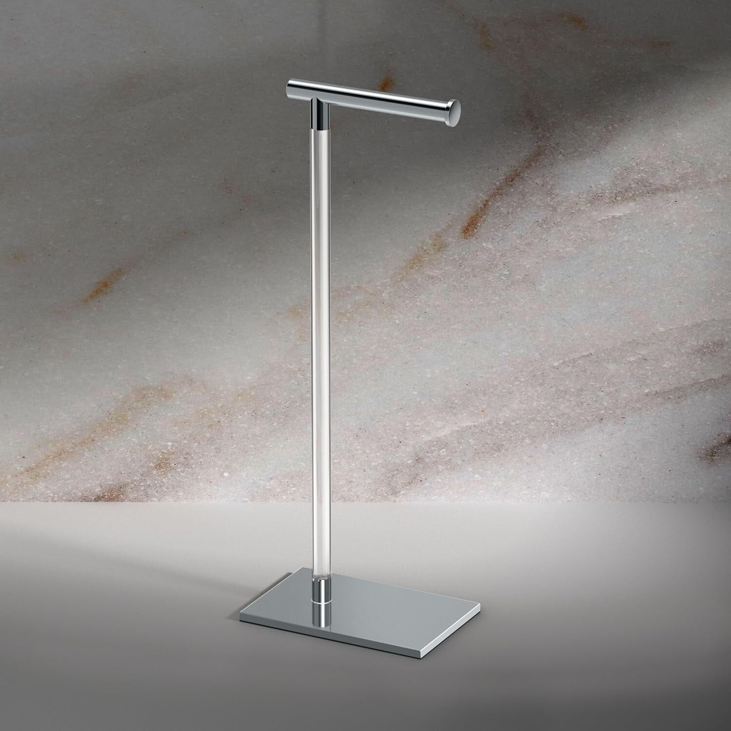 Luxury Freestanding Toilet Paper Holder - Easy Install 22.25" with Weighted Base