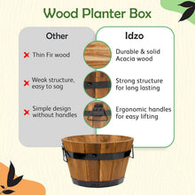 Load image into Gallery viewer, Set of 3 Durable Acacia Wood Flower Boxes with Ergonomic Handles &amp; Drainage