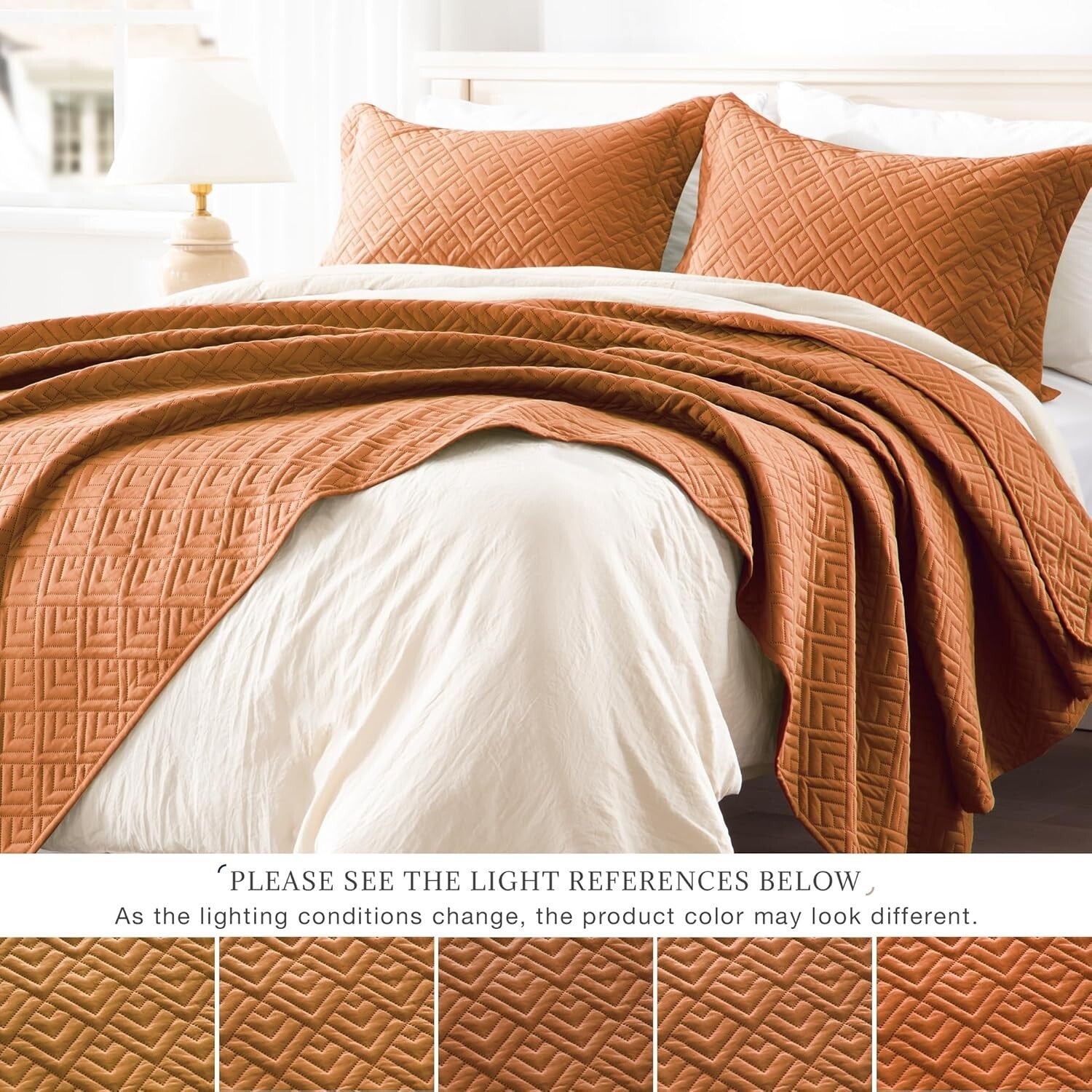 3-Piece King Size Coverlet Set in Soft Umber - Modern Elegance for Your Bedroom