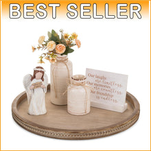 Load image into Gallery viewer, Rustic Luxury Brown Wooden Tray - Beaded Decorative Centerpiece for Living Room