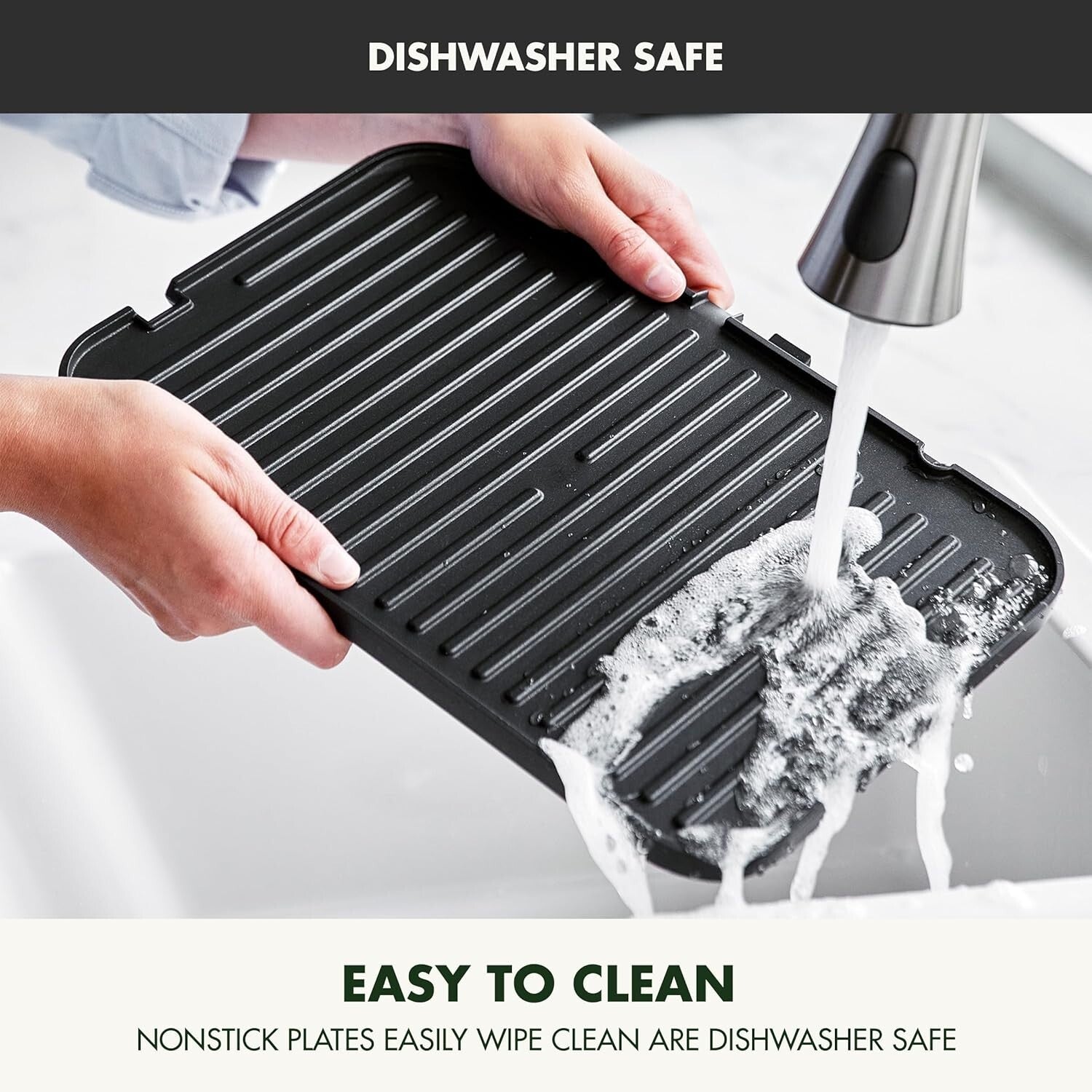 Versatile 6-in-1 Contact Grill & Griddle with Reversible Plates and Dual Heat