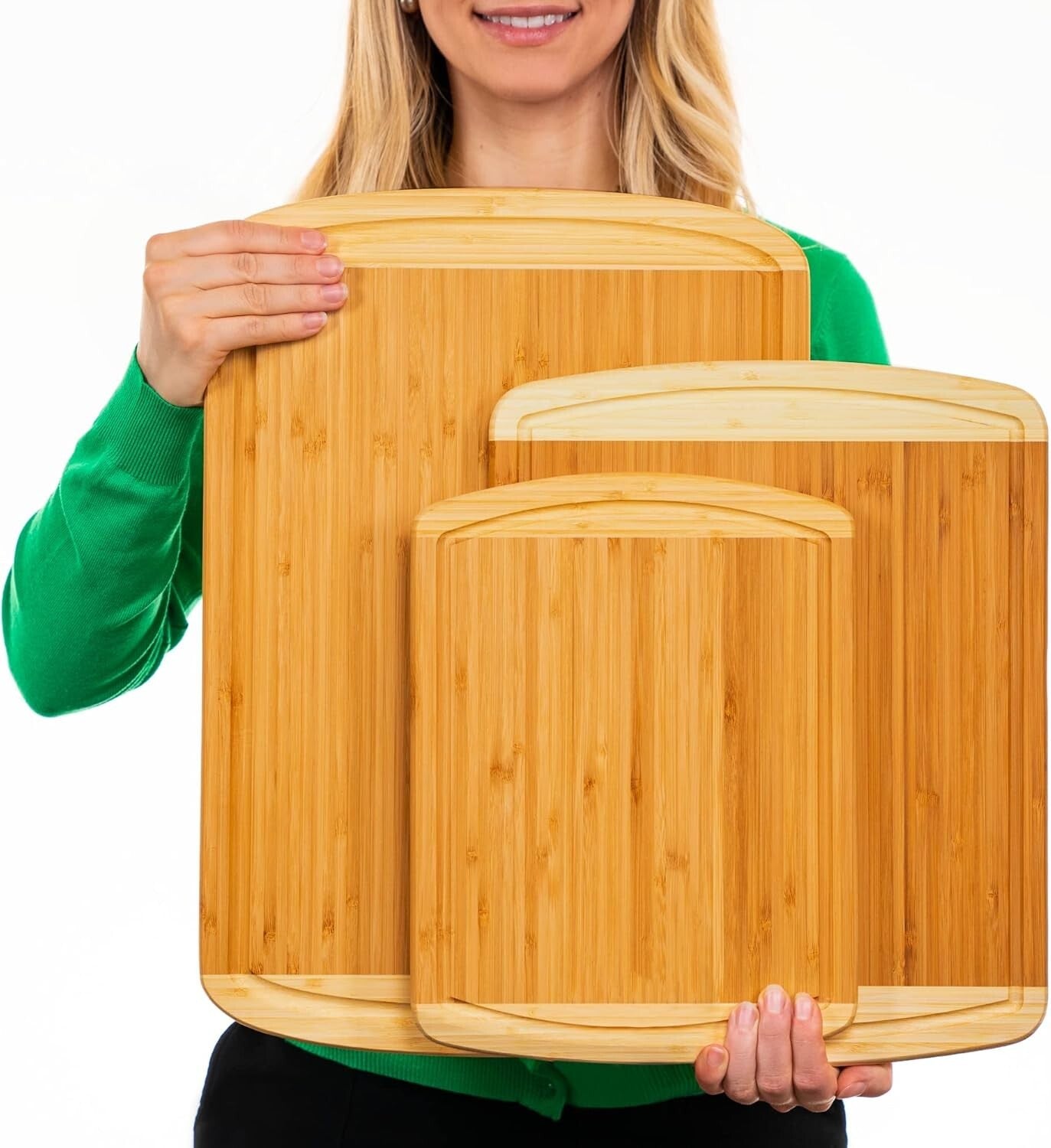 Versatile Bamboo Chopping Board Set for Home Cooks - Lifetime Warranty Included!