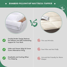 Load image into Gallery viewer, Bamboo Pillowtop Mattress Topper Twin - Ergonomic Support for Back Pain Relief