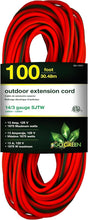 Load image into Gallery viewer, Moisture Resistant 100ft Extension Cord with Lighted End – Perfect for Outdoors