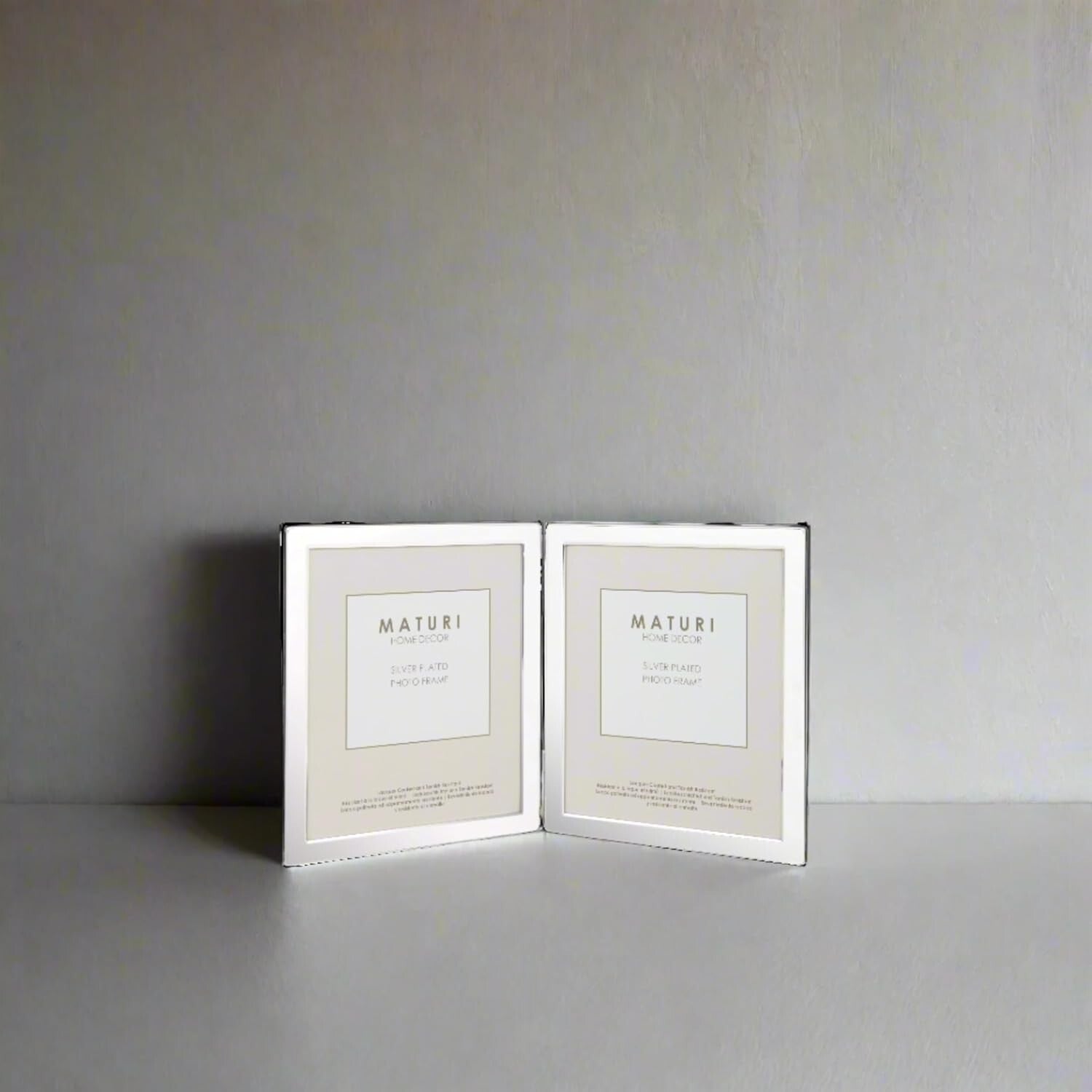 Velvet-Backed Silver Plated Double Picture Frame - 8 x 10, Ideal Gift Option